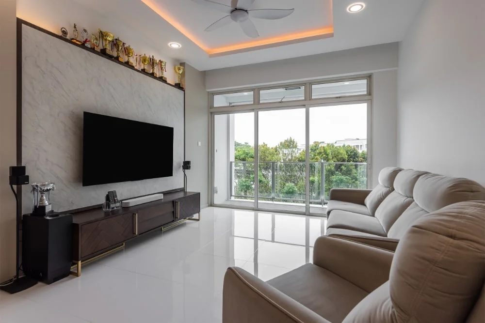 A decluttered living room