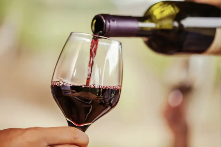 A glass and bottle of red wine