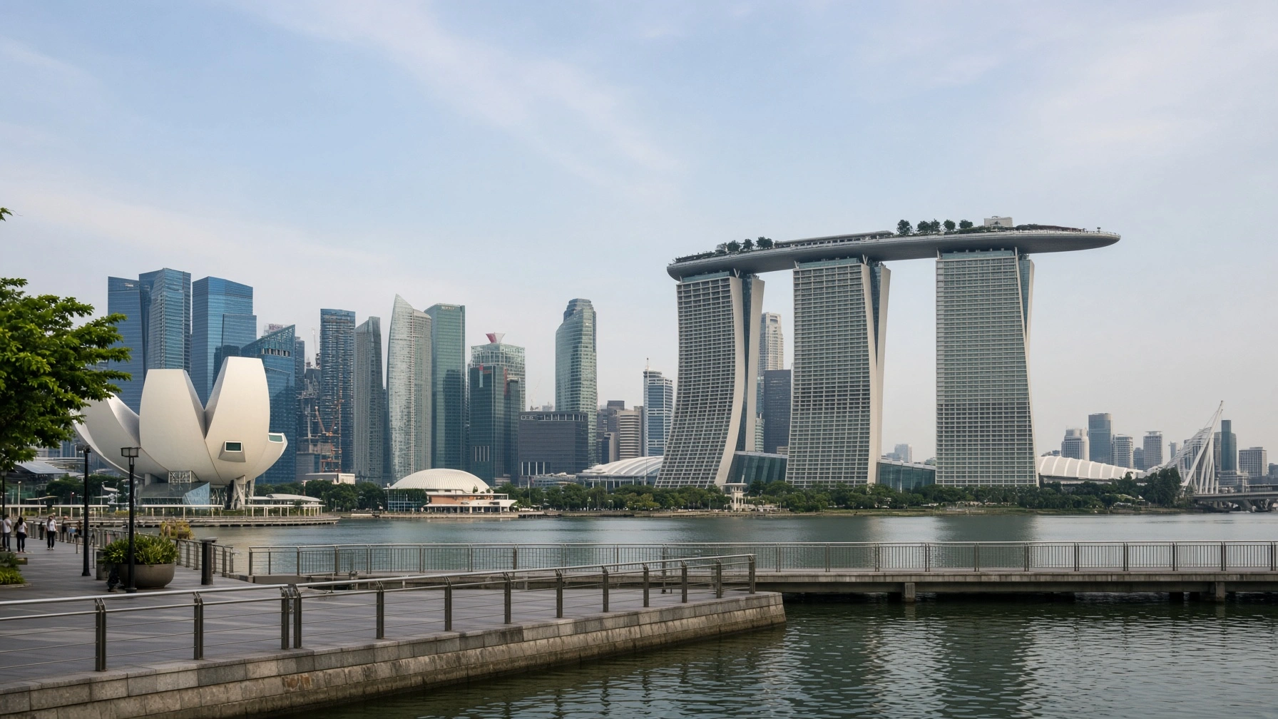A cityscape of Singapore from a human-level perspective