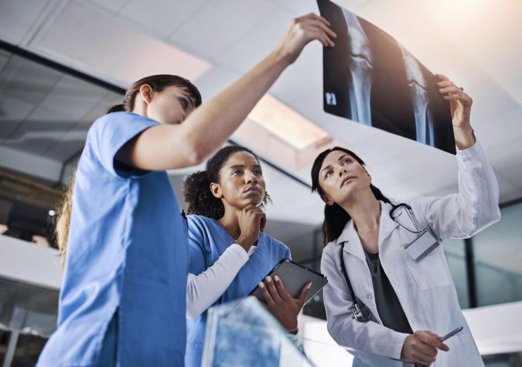 Radiologists reading a scan