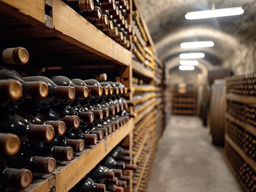 Bottle of wines stored in Wine storage